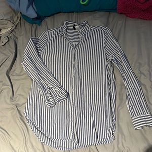 Womens Striped Button Down Shirt